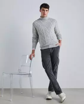 Мужские узкие вельветовые брюки с множеством карманов Easy Wear, серый