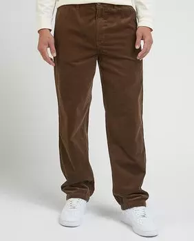 Мужские вельветовые брюки свободного кроя коричневого цвета Lee, коричневый