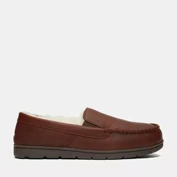 Мужские венецианские тапочки из овчины Mendon Peak с воротником из нубука Timberland, цвет Dark Brown