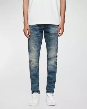 Мужские винтажные джинсы с вырезом до колена PURPLE, цвет Mid Indigo