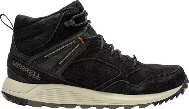 Мужские водонепроницаемые походные ботинки Merrell Wildwood средней длины из кожи, черный
