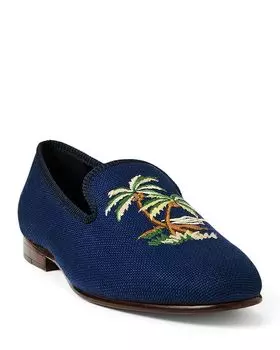 Мужские вышитые тапочки Paxton Polo Ralph Lauren, синий