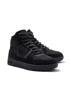 Мужские высокие кеды - ботинки-кеды T-CLIP WINTER MID, текстиль/натуральная кожа LACOSTE, черный