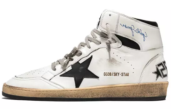 Мужские высокие кеды Golden Goose с нашивкой, белый