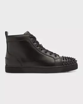 Мужские высокие кеды Lou Spikes Christian Louboutin, цвет Black