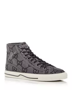 Мужские высокие кроссовки Gucci Tennis 1977 Ripstop, серый