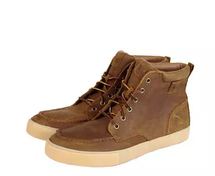 Мужские высокие кроссовки Polo Ralph Lauren из кожи тедда с логотипом, цвет Tan / Brown