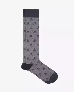 Мужские высокие носки с принтом черепа Scalpers, серый