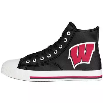 Мужские высокие парусиновые туфли с большим логотипом FOCO Wisconsin Badgers