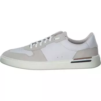 Мужские замшевые комбинированные кроссовки на шнуровке Hugo Boss Clint, белые, цвет Open White