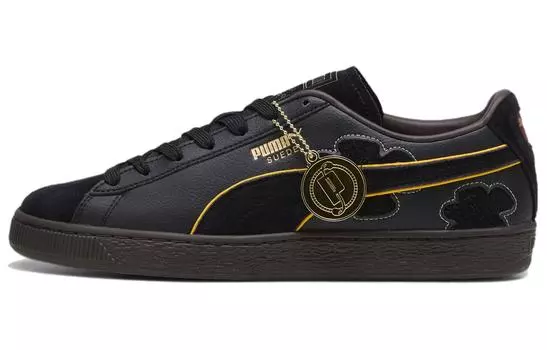 Мужские замшевые кроссовки для скейтбординга Puma, Black/Gold