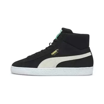 Мужские замшевые кроссовки PUMA Mid XXI, цвет Black/White/Amazon Green