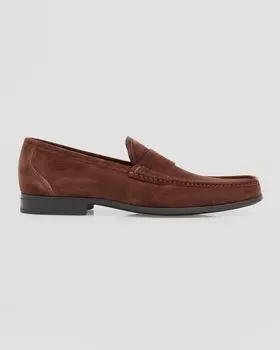 Мужские замшевые лоферы Dupont Penny Ferragamo, цвет Cocoa Brown