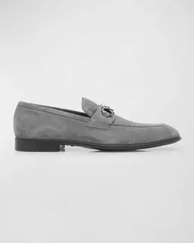 Мужские замшевые лоферы Foster Gancini Ferragamo, цвет Stromboli
