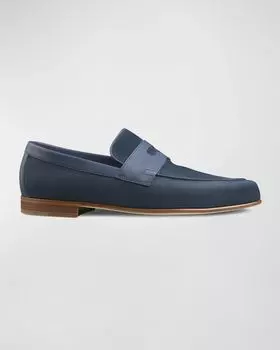 Мужские замшевые лоферы Hendra Penny John Lobb, цвет Denim