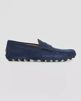 Мужские замшевые лоферы Mocassino Gommino Tod's, цвет Blue