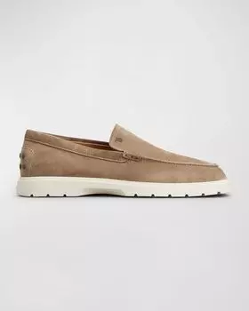 Мужские замшевые мокасины-тапочки-лоферы Tod's, цвет Open Beige