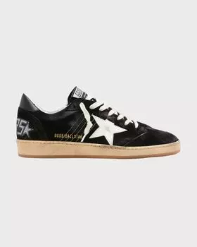 Мужские замшевые низкие кеды Ballstar Golden Goose, цвет Black/White