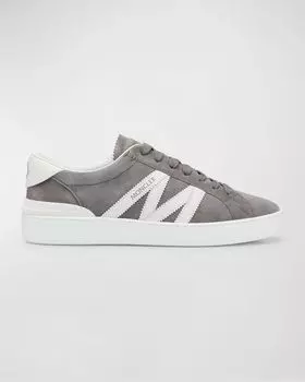 Мужские замшевые низкие кеды Monaco M Moncler, цвет Grey