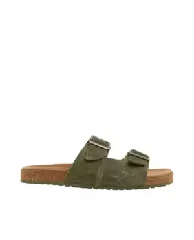 Мужские замшевые сандалии с контрастной застежкой Jack & Jones, цвет Verde Militar