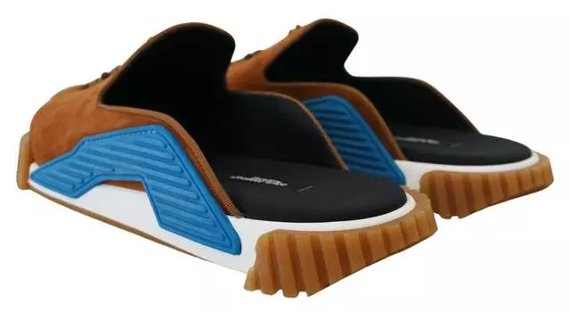 Мужские замшевые шлепанцы Dolce & Gabbana с бисером Elegance, бежевый