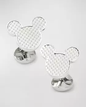 Мужские запонки Disney Mickey Mouse с плетением в виде корзины Cufflinks Inc.