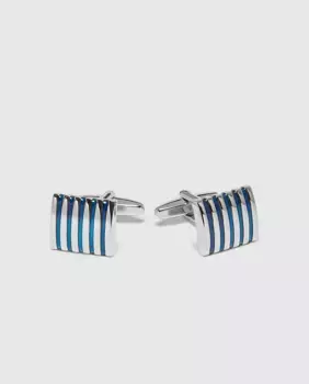 Мужские запонки Emidio Tucci прямоугольные темно-синие, темно-синий