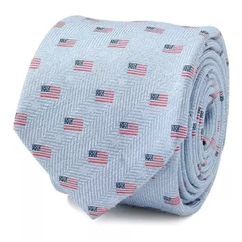 Мужские запонки, Inc. Галстук с американским флагом Cuff Links, Inc., цвет Light Blue