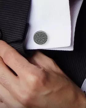 Мужские запонки с компасом Vegvisir Viking Cufflinks Inc.