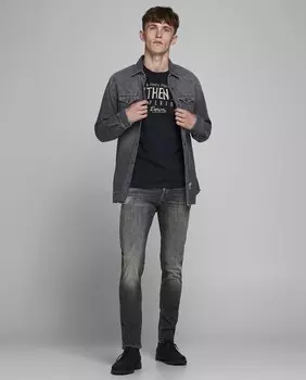 Мужские зауженные черные джинсы Glenn Jack & Jones, черный