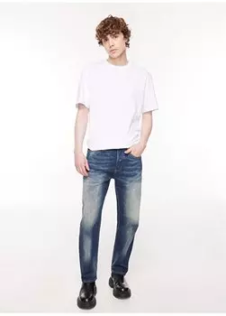 Мужские зауженные джинсовые брюки Indigo с нормальной талией DT10486_BUCK Denim Trip, темный индиго