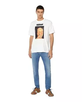 Мужские зауженные джинсы градиентного цвета Diesel, темно-синий