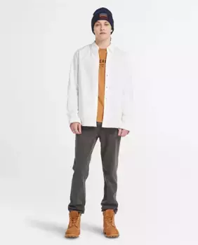 Мужские зауженные джинсы из хлопка стрейч серого цвета Timberland