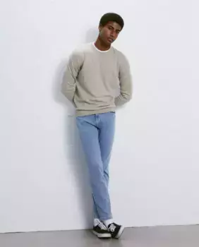 Мужские зауженные джинсы из трикотажного денима Easy Wear, синий