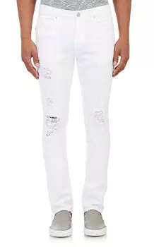 Мужские зауженные джинсы J Brand White Solace с потертостями Tyler White, белый