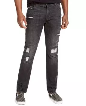 Мужские зауженные джинсы с эффектом потертости Sun + Stone, мульти