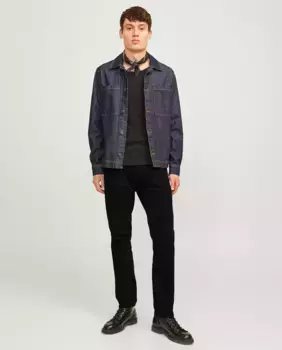 Мужские зауженные джинсы с низкой посадкой Jack & Jones, черный