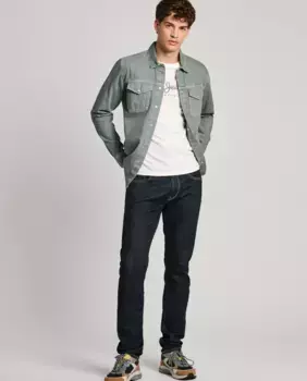 Мужские зауженные джинсы с синей промывкой Pepe Jeans, синий