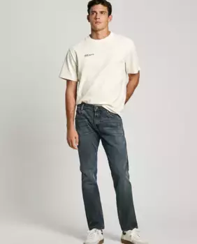 Мужские зауженные джинсы Spike fit с эффектом потертости Pepe Jeans, черный