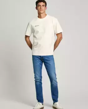 Мужские зауженные джинсы Spike fit с эффектом потертости Pepe Jeans, синий