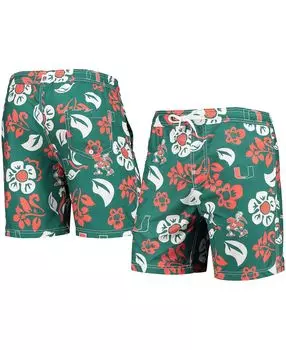Мужские зеленые плавки miami hurricanes с цветочным принтом volley logo Wes &amp; Willy, зеленый