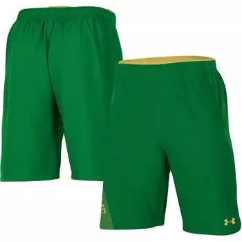 Мужские зеленые тканые шорты Under Armour Notre Dame Fighting Irish 2021 с боковой линией