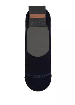 Мужские жаккардовые носки темно-синего цвета с логотипом Zegna