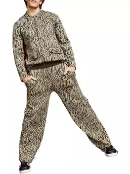 Мужские жаккардовые трикотажные расклешенные брюки Royalty By Maluma, цвет Zebra Jacquard