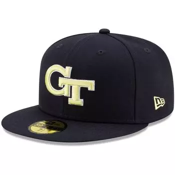Мужские желтые куртки New Era Navy Georgia Tech Primary Team Logo Basic 59FIFTY Облегающая шляпа