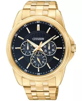 Мужские золотистые часы-браслет из нержавеющей стали 42 мм AG8342-52L Citizen