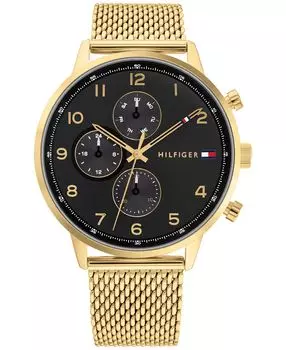 Мужские золотистые часы-браслет с сеткой, 44 мм Tommy Hilfiger