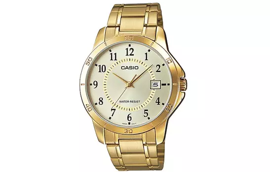 Мужские золотые часы стандартной серии MTP-V004G-9B CASIO