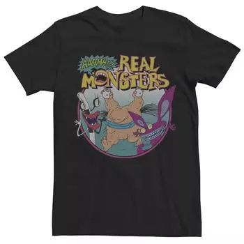 Мужское аааа!!! Футболка с логотипом Real Monsters Circle Group Licensed Character