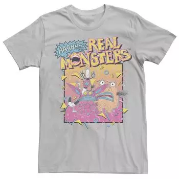 Мужское аааа!!! Футболка с логотипом Real Monsters Retro Group Licensed Character